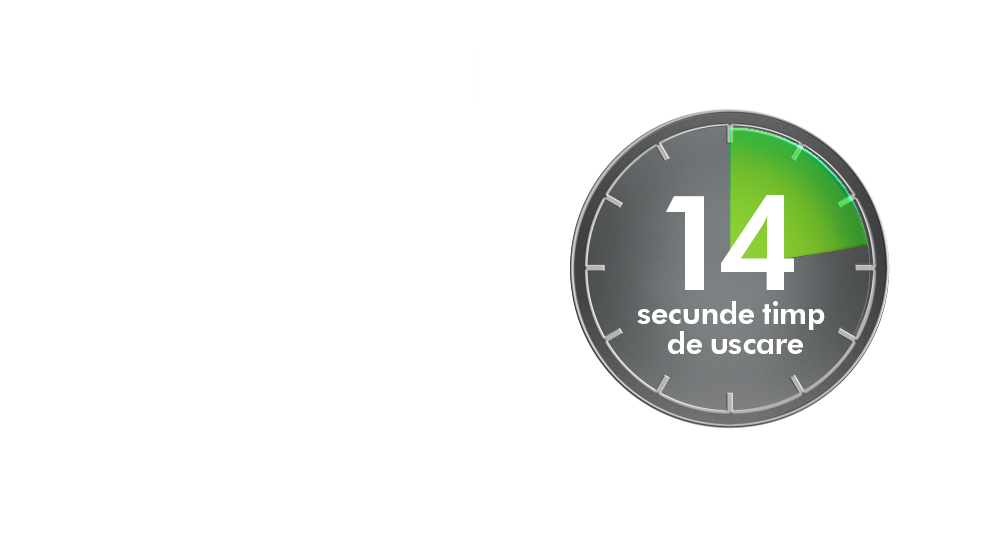 Timpul de 12 secunde pentru uscare al uscătoarelor de mâini Dyson Airblade dB.